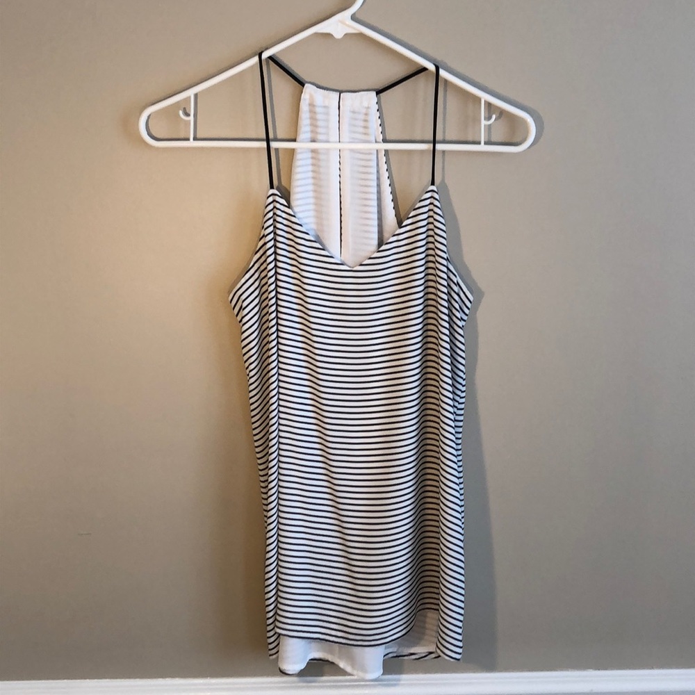 Black and white strip tank top